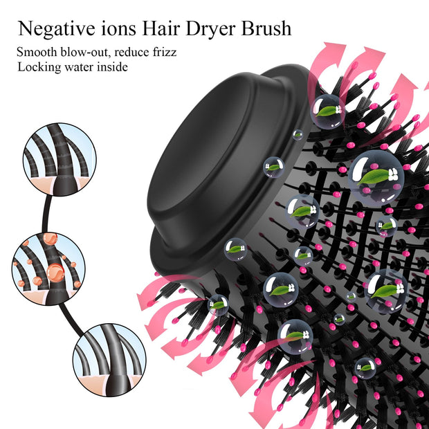 Evergreen Beauty & Health 1000W One Step Volumizer Straightener Curler Hair Dryer
