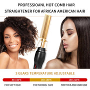 Evergreen Beauty & Health 2 in 1 Hot Comb Straightener Electric Hair Straightener and Curler