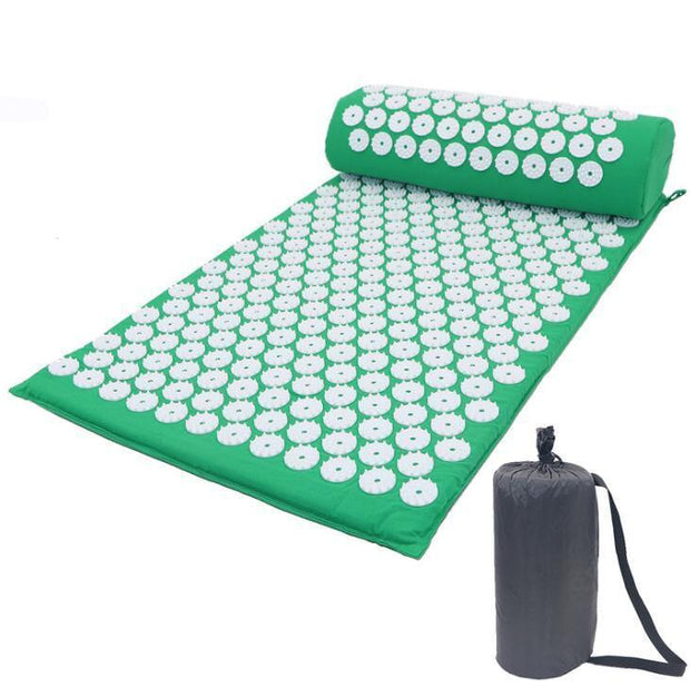 Evergreen Beauty & Health green set with bag Acupressure Yoga Mat With Pillow