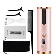 Evergreen Beauty & Health Pink Hair Curler and Wireless Ceramic Iron