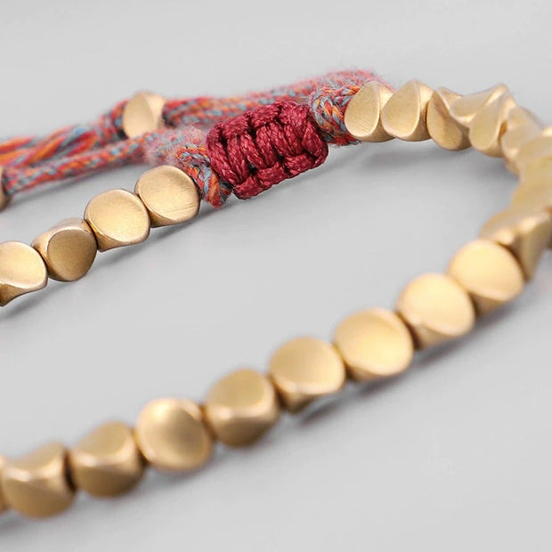 Evergreen Beauty & Health Handmade Tibetan Braided Copper Beads Bracelet