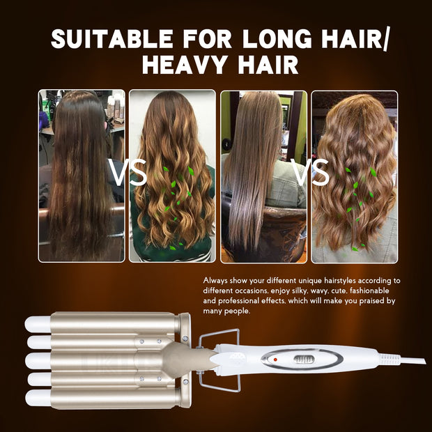 Evergreen Beauty & Health Triple Barrel Hair Curling Ceramic Iron