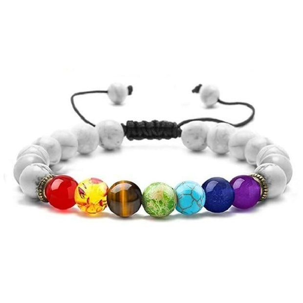 Evergreen Beauty & Health G / United States Volcanic Rock Colorful Chakra Beads Bracelet