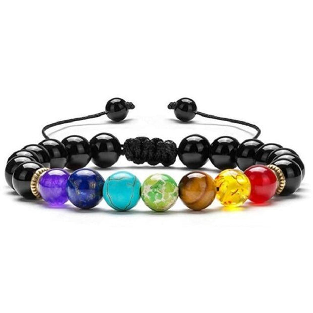 Evergreen Beauty & Health E / United States Volcanic Rock Colorful Chakra Beads Bracelet