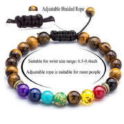 Evergreen Beauty & Health D / United States Volcanic Rock Colorful Chakra Beads Bracelet