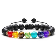 Evergreen Beauty & Health B / United States Volcanic Rock Colorful Chakra Beads Bracelet