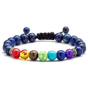 Evergreen Beauty & Health A / United States Volcanic Rock Colorful Chakra Beads Bracelet